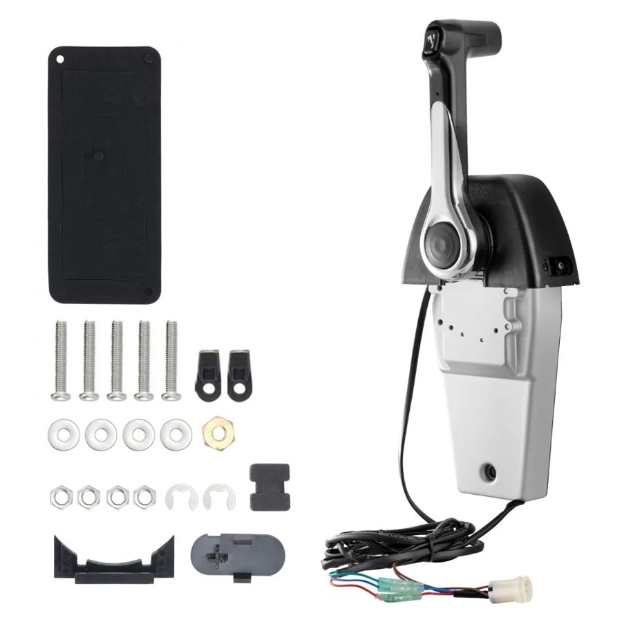 VEVOR Boat Throttle Control, 704-48205-P1 Top-Mounted Outboard Remote Control Box for Yamaha 4-Stroke, Marine Throttle Control Box with Power Trim Switch and 4.6 ft Harness with 5 Pin Connector