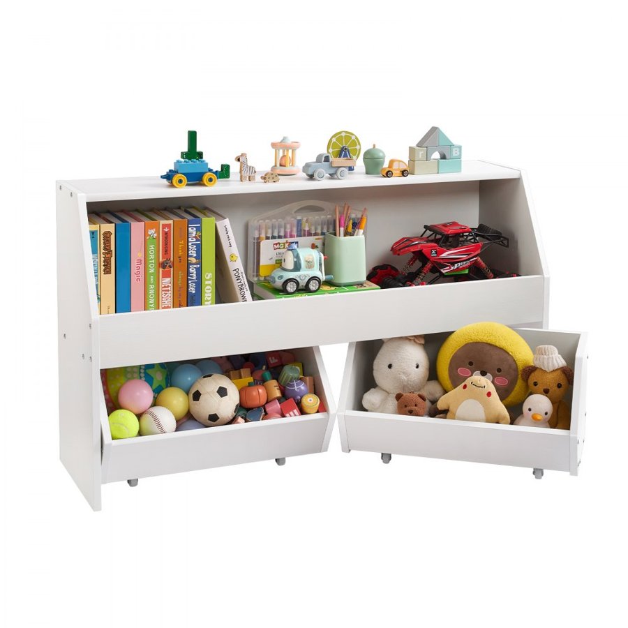 VEVOR Wooden Toy Storage Organizer – 2 Drawers, Top Shelf