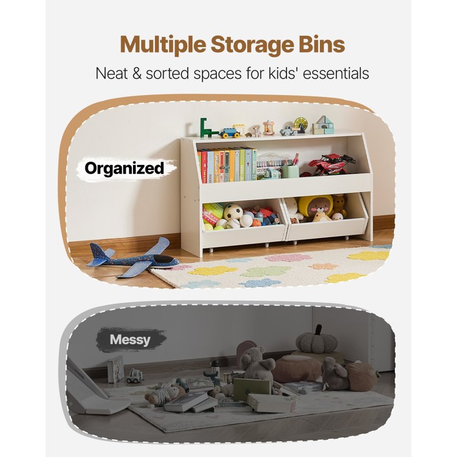 VEVOR Wooden Toy Storage Organizer – 2 Drawers, Top Shelf