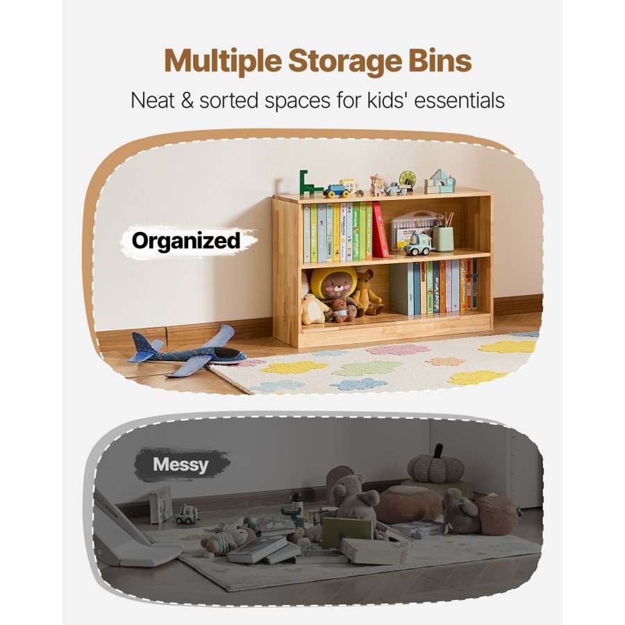 VEVOR Montessori Bookshelf And Toy Storage – 35.4 In, 2-Tier