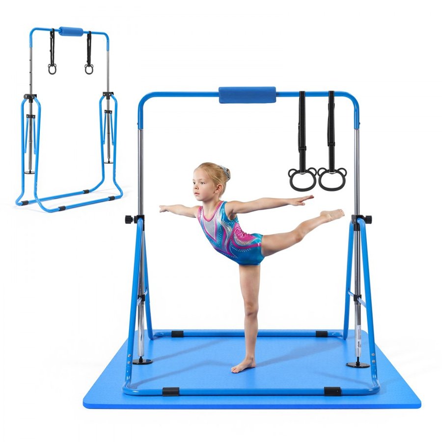 VEVOR Kids Gymnastics Bar and Mat – 63.5 kg Cap, Adjustable