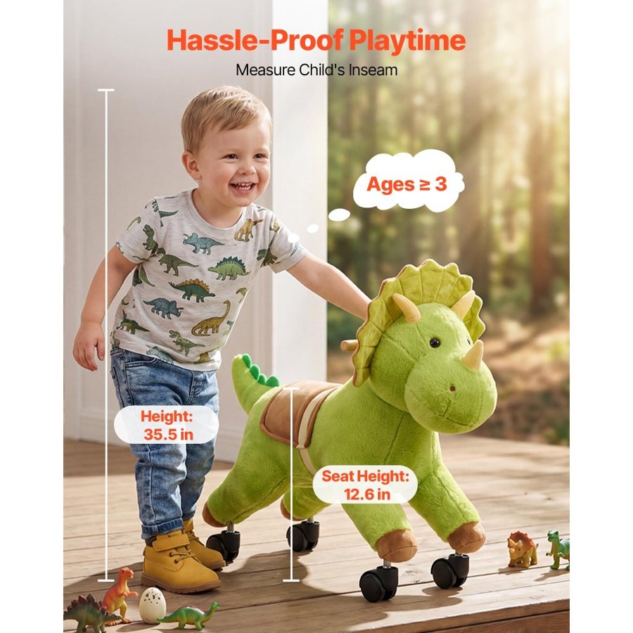 VEVOR Dinosaur Riding Toy – 360°, 40 kg Load, Ages 3+