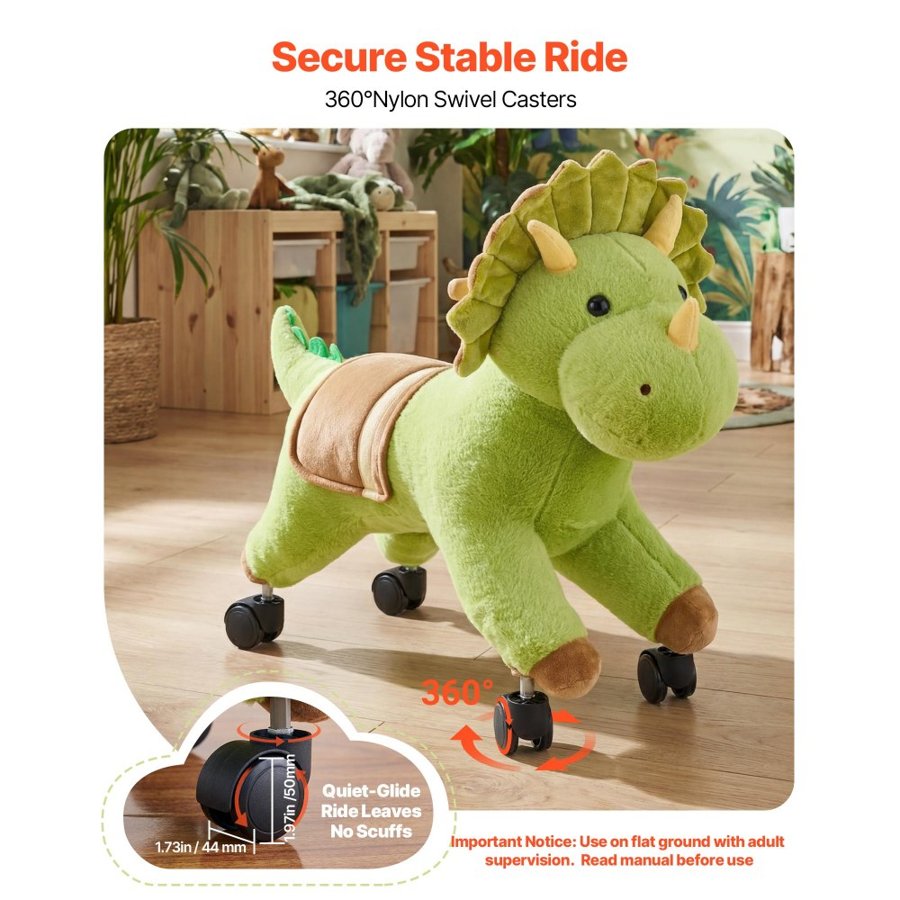 VEVOR Dinosaur Riding Toy – 360°, 40 kg Load, Ages 3+