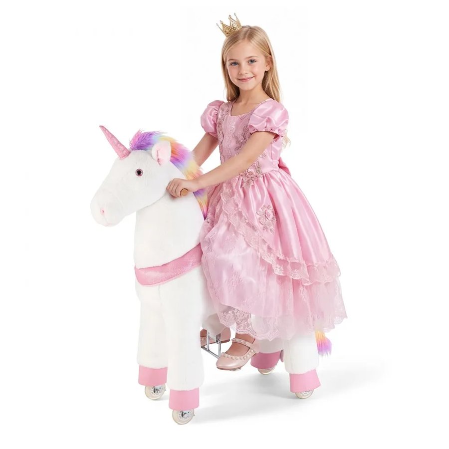 VEVOR Ride On Horse, Riding Unicorn Toys for Kids, No Battery Required, Smooth Wheels with Anti-Roll Stop Ring, Upgraded Raised Seat, Handles, Sturdy Pedals, 80 kg Max Load Capacity for Ages 6+