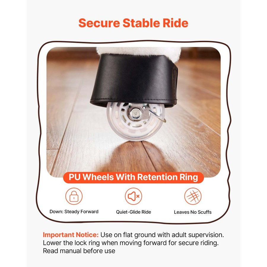 VEVOR Horse Ride On Toy – 80 kg Capacity, 75 mm PU Wheels