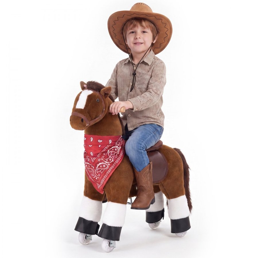 VEVOR Ride On Horse, Riding Pony Toys for Kids, No Battery Required, Smooth Wheels with Anti-Roll Stop Ring, Upgraded Raised Seat, Handles, Pedals, 50 kg Max Load Capacity for Ages 3-8