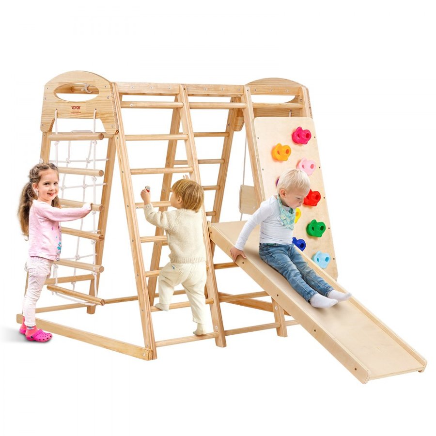 VEVOR Toddler Jungle Gym Indoor – 7-in-1, 43 x 47 x 47 Inch