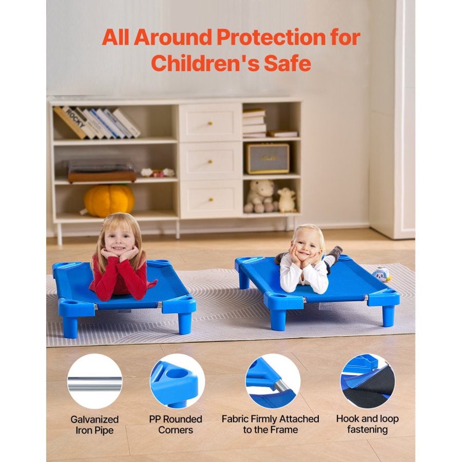 VEVOR Stackable Kiddie Cots – 40.2 x 22.4 x 5.9", 6 Pack