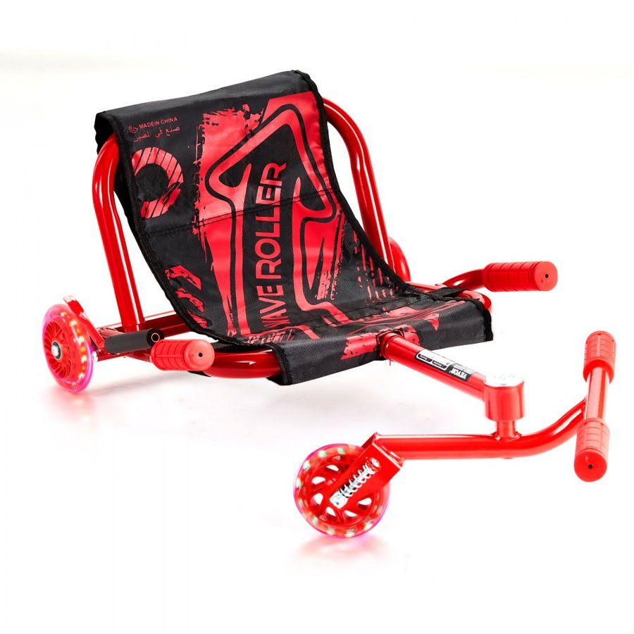 VEVOR Ride on Scooter 60 kg Swing Side-to-Side for Amazing Riding Red, for Ages 4+, Powered by Zig-Zag Motion, Ride on Drifting Toy, with Adjustable Length, for Hard Surface, Indoor & Outdoor