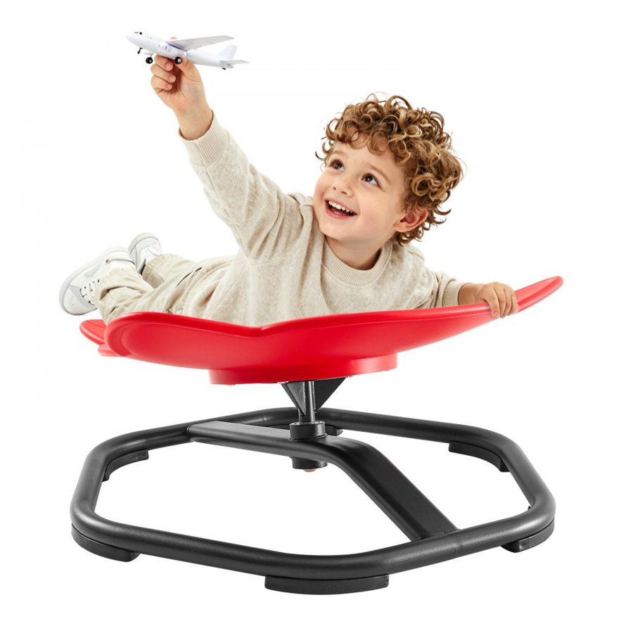 VEVOR Spinning Chair for Autistic Kids Ages 3-12 Autism Sensory Toy 100 kg, Sensory Swivel Seat Products for Children ADHD, Training Body Coordination Balance, 520 mm x 500 mm, Elephant Shape, Red