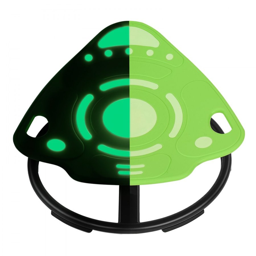 VEVOR Spinning Chair for Autistic Kids Ages 3-12 Autism Sensory Toy 75 kg, Sensory Swivel Seat for Children ADHD, Glow in the Dark, Training Body Coordination, 519 mm x 520 mm, Rocket Shape, Green