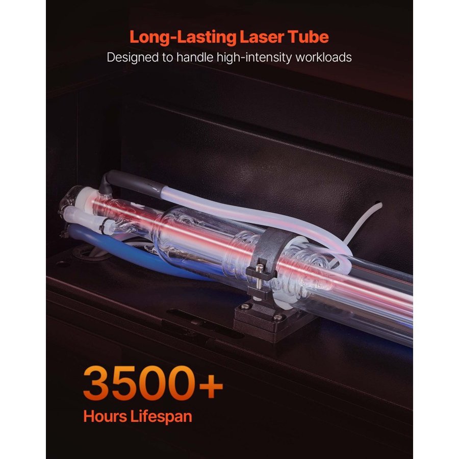 VEVOR 60W CO2 Laser Engraver, 600 x 400 mm, CO2 Laser Engraver Cutter Machine with 4 Way Pass Air Assist, Engraving Cutting Machine, Compatible with LightBurn CorelDRAW RDWorks, for Wood Acrylic Glass
