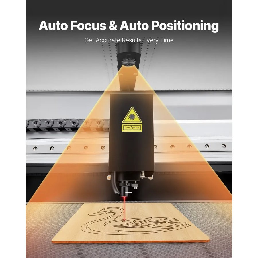VEVOR 55W CO2 Laser Engraver, 500 x 300 mm, Desktop CO2 Laser Engraver and Cutter Machine with 16MP Camera, Water Pump, Rotary Axis, Compatible with LightBurn CorelDRAW RDWorks, for Wood Acrylic Glass