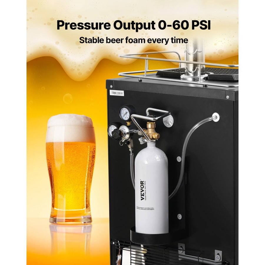 VEVOR CO2 Tank, 4.41 lbs New Alloy Steel Cylinder, CO2 Air Tank with Gray Spray Coating, DIN477 Valve, Handle & Adjustable Pressure, TUV Approved Gas Cylinder for Draft Beer Dispensing and Soda Maker