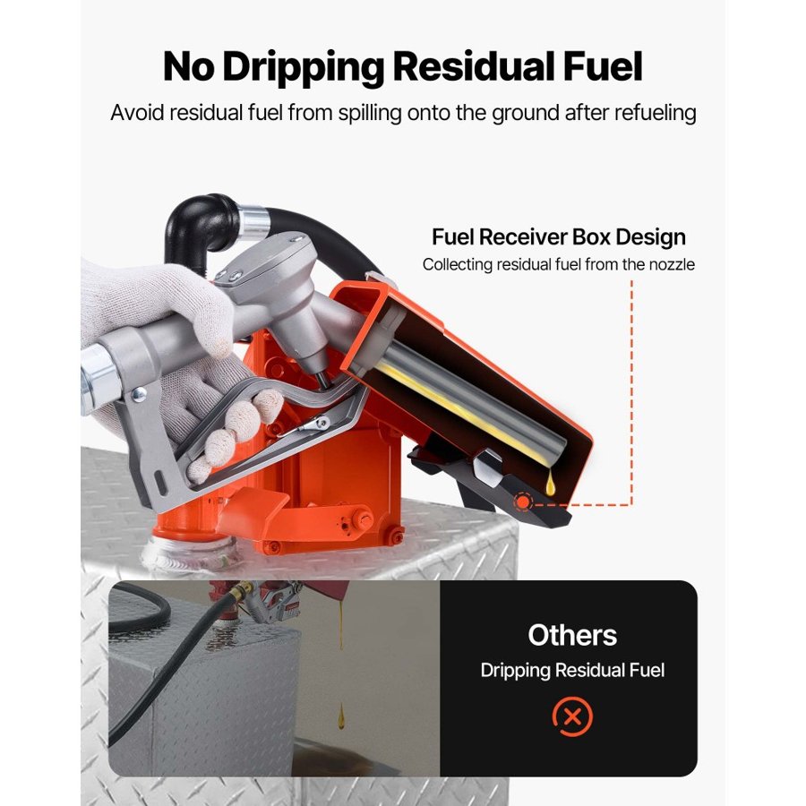 VEVOR Fuel Transfer Pump, 12V DC 76 L/min(20 GPM) 186W(1/4 HP) Diesel Pump, Extractor Pumps with Manual Nozzle, Discharge Hose and Suction Pipe, for Gasoline, Diesel, Kerosene, Ethanol-Methanol Blends & Biodiesel