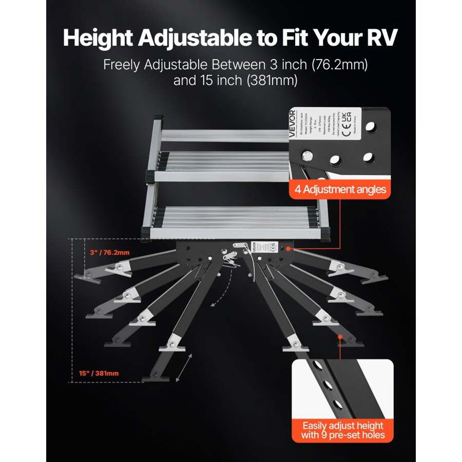 VEVOR autonamiņa kāpņu stabilizators 3 līdz 15", 9 pozīcijas