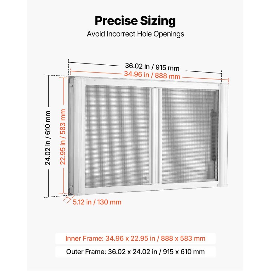 VEVOR Concession Window 915x610mm Aluminum Alloy & Acrylic Service Window, for Food Truck, Up to 85 Degrees Stand Serving w/ 2 Sliding Screen Windows, Awning Door and Drag Hook, Rainwater Resistant