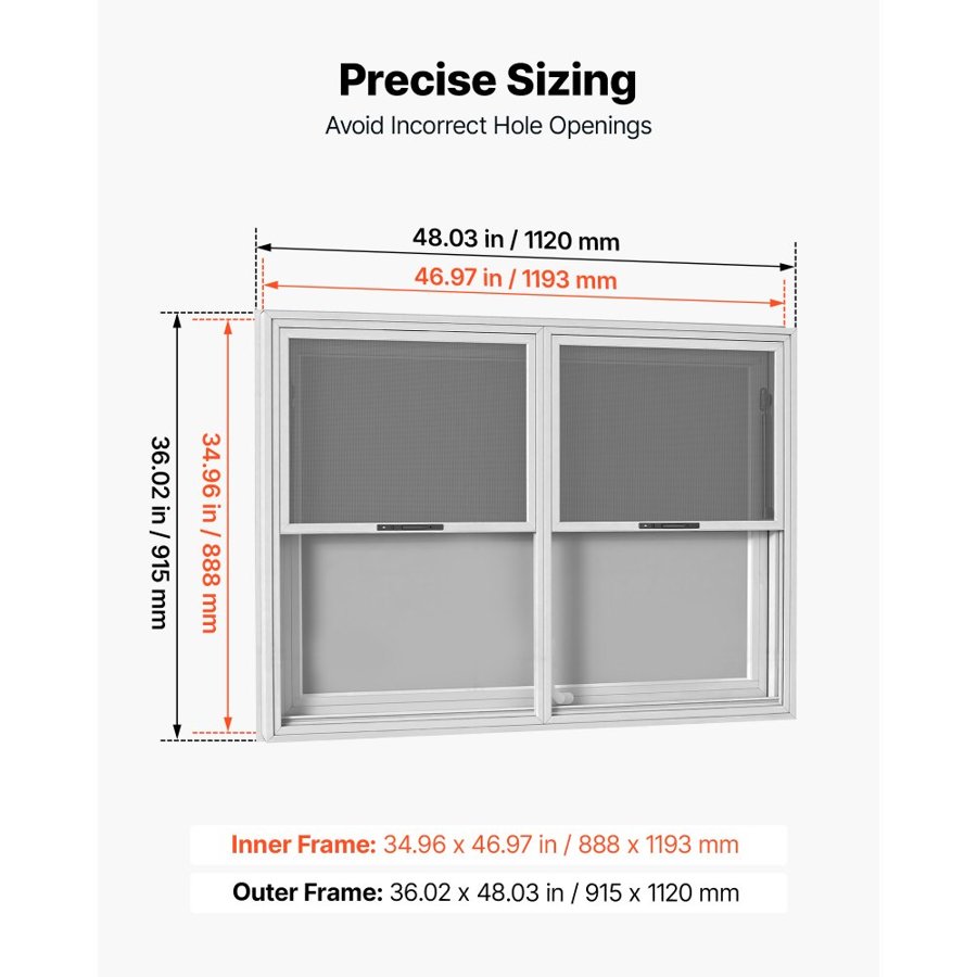 VEVOR Concession Window 1220x915mm Aluminum Alloy Service Window, for Food Truck, Up to 85 Degrees Stand Serving w/ 2 Fixed & 2 Sliding Windows, Awning Door and Drag Hook, Rainwater Resistant