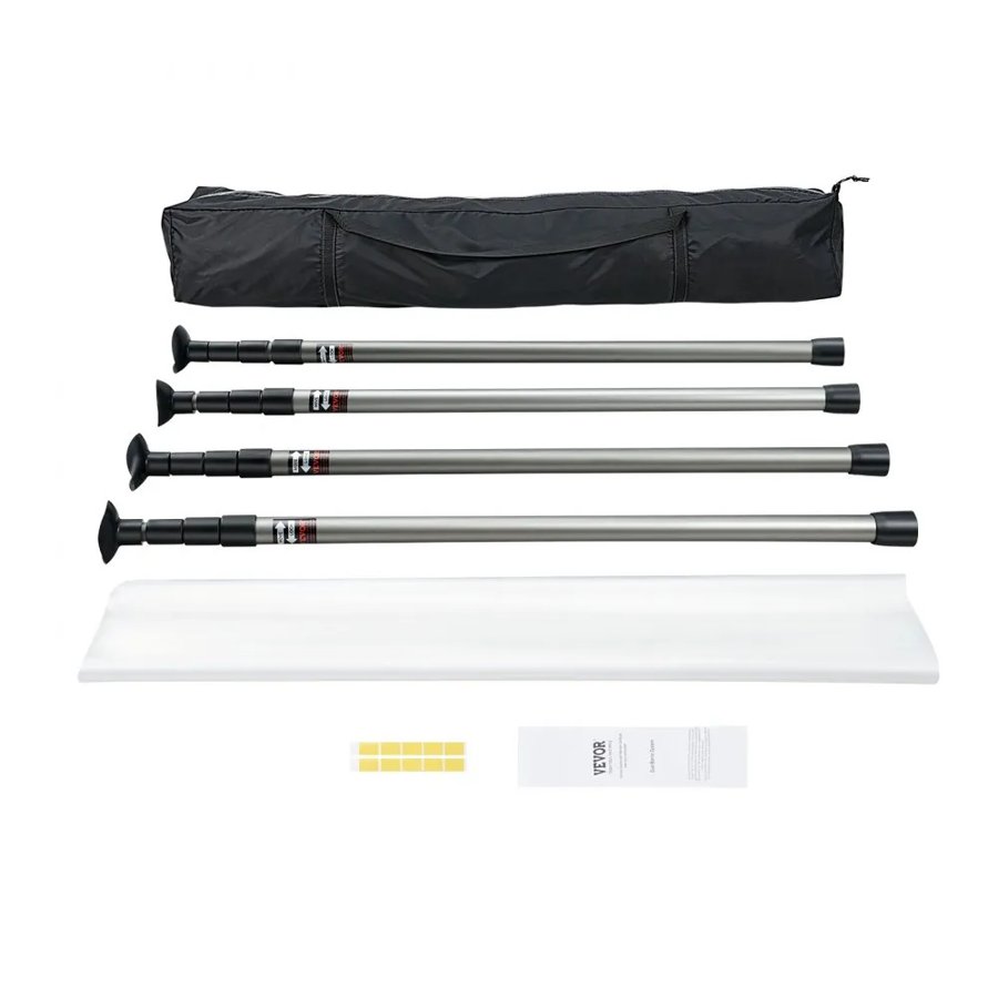 VEVOR Dust Barrier Poles, 10 Ft Poles with 4 Telescoping Poles, Carry Bag, and 32.8x13.12 Ft Plastic Film, for Interior Decoration and Painting Projects