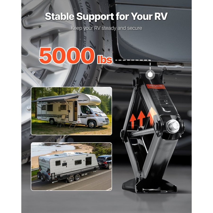 VEVOR 5000 lbs autonamiņa šķērveida domkrati 4–23,4", autonamiņa stabilizācijas un līmeņošanas domkrati, 2 gab. komplekts, daudzu līmeņu, nelokāmi un nedeformējas