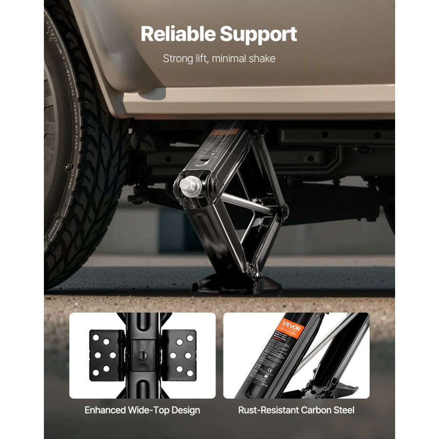 VEVOR 9000 lbs RV Scissor Jacks, 4-23.4 in RV Stabilizer Leveling Scissor Jacks, Set of 2, Heavy Duty Stabilizer Jack with Crank Handle, Socket and Bubble Levels, Not Easily Bent or Deformed
