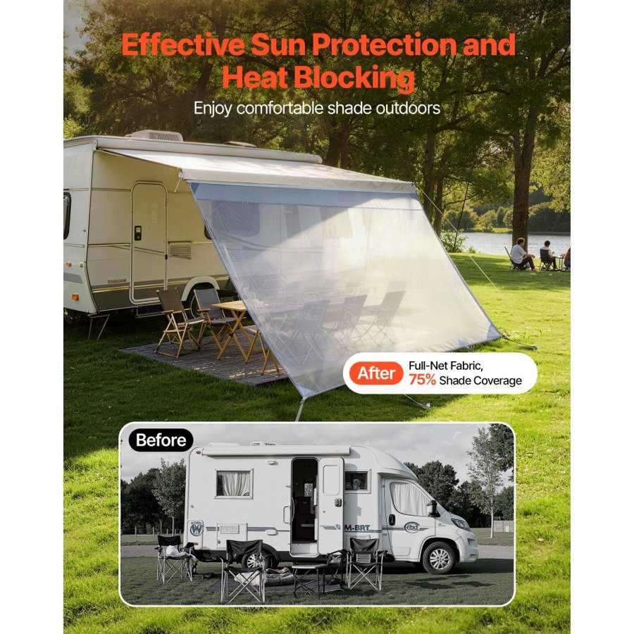 VEVOR Sun Shade Screen for RV – 2×3.3m, UV50+, Fits 3.5m