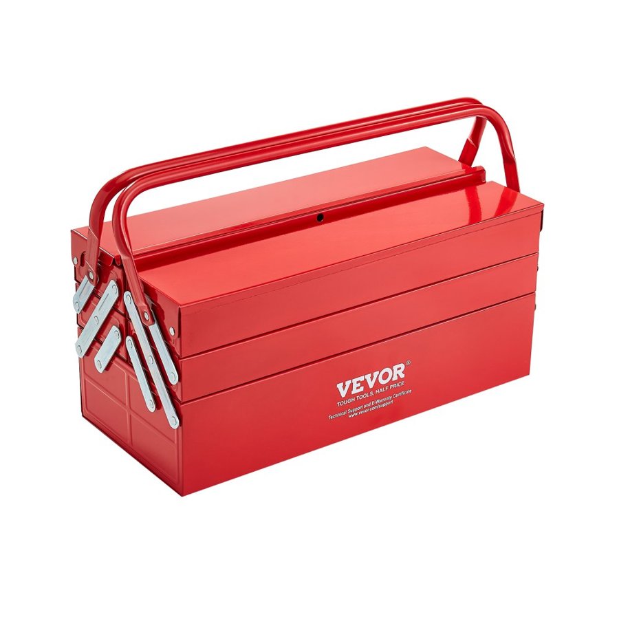 VEVOR Metal Folding Tool Box – 18", 4-Tray Cantilever Chest
