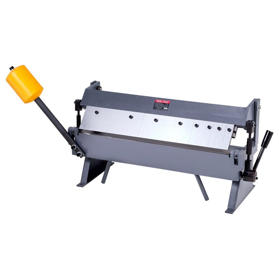 VEVOR Box and Pan Brake, 610 mm/24 inch Sheet Metal Bending Brake,16-Gauge Mild Steel Capacity, 0-135 Degree Adjustable, Metal Bender Machine with 5 Fingers, Heavy-Duty Aluminum Folder for Precise Bending