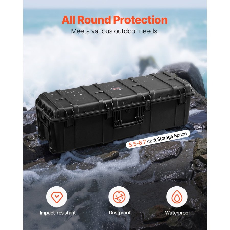 VEVOR Weatherproof Protective Case – 5.5-6.7 cu.ft, O-ring