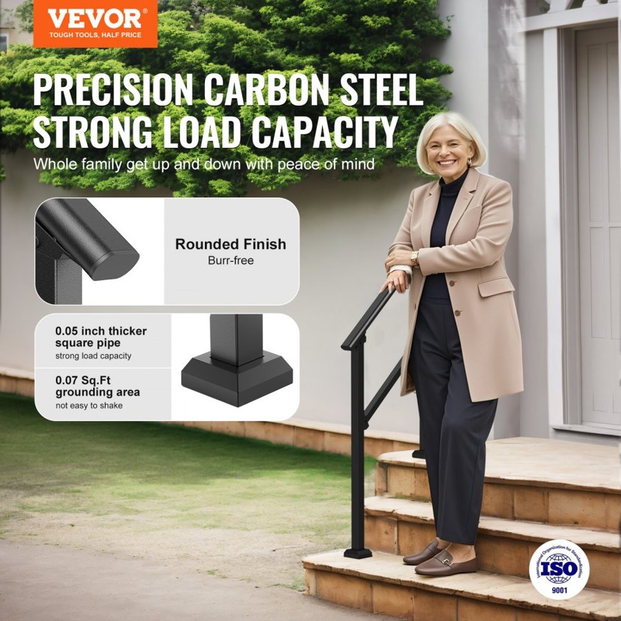 VEVOR Handrails for Outdoor Steps – 2 PCS for 2-3 Steps