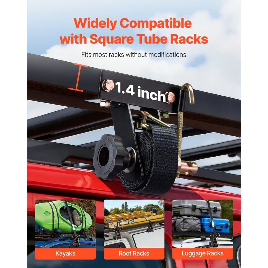 VEVOR Ratchet Straps For Ladder Racks – 1.5″×7.4 Ft, 500 Lb