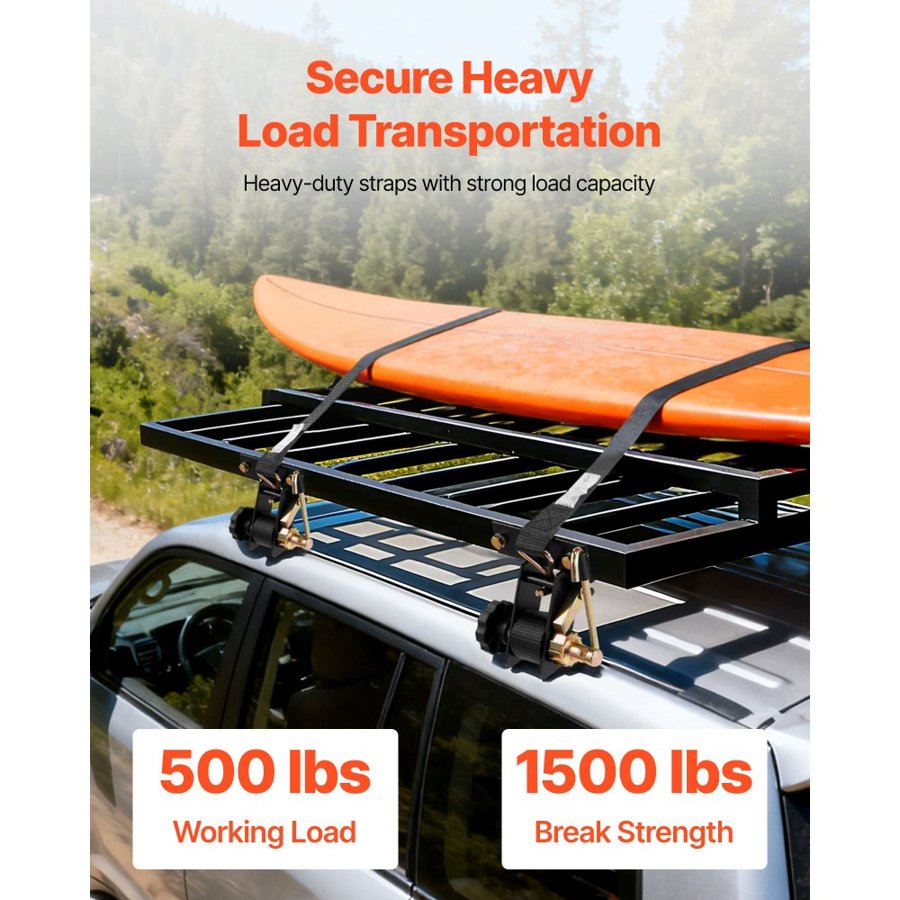 VEVOR Ladder Rack Mounted Ratchet Straps – 1.5'' x 7.4 ft
