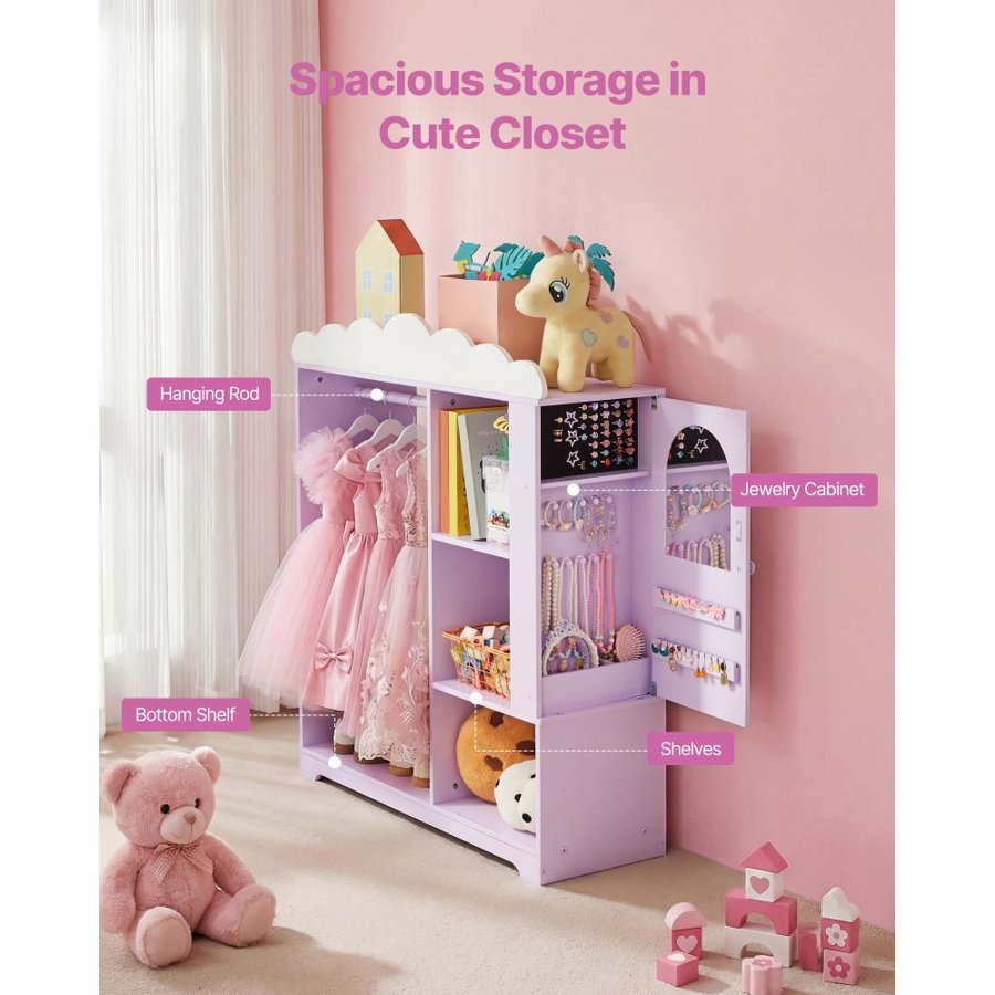 VEVOR Kids Armoire – 34.6" Dress-Up Closet with Mirror