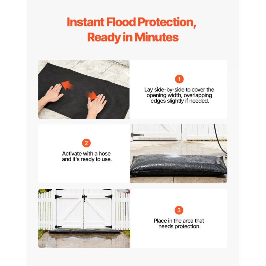 VEVOR Water Activated Flood Barrier Bags – 6 Pack, 2.7 FT
