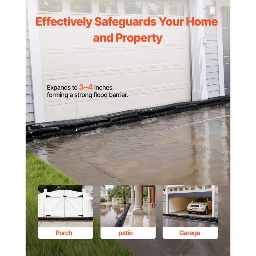 VEVOR Flood Barrier for Home – 1.6 x 1.4 FT, 58x, 8 Pack