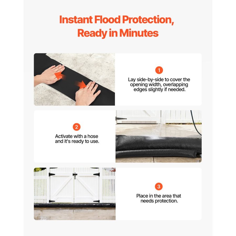 VEVOR Flood Barrier for Home – 1.6 x 1.4 FT, 58x, 8 Pack