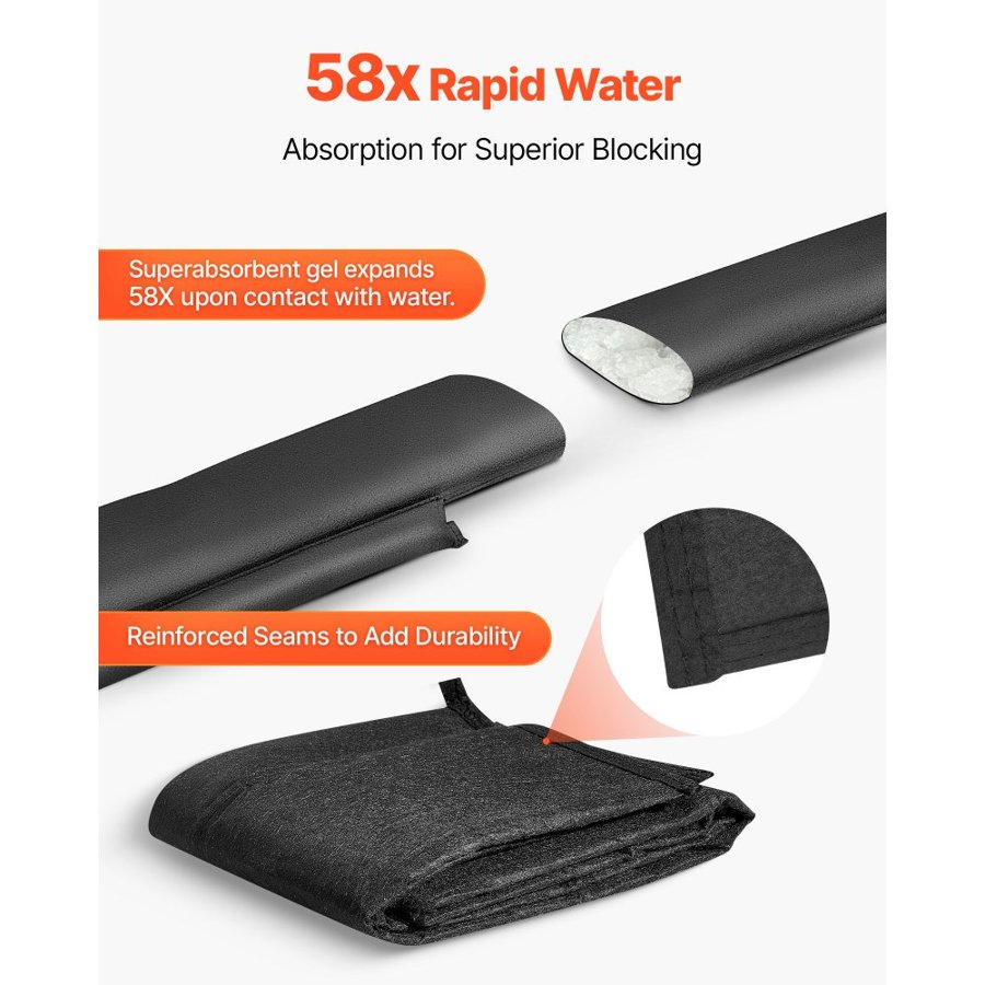 VEVOR Water Activated Flood Barrier – 5 × 0.7 ft, 4 Pack