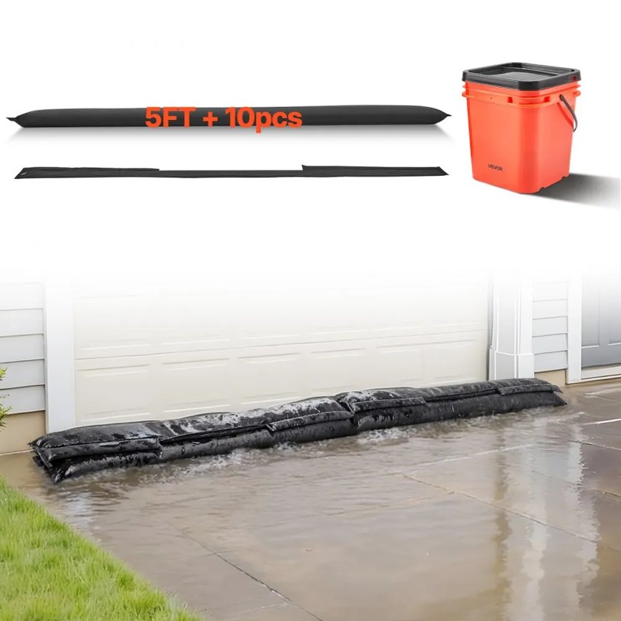 VEVOR Water Activated Flood Bags – 10-Pack, 5×0.7 ft