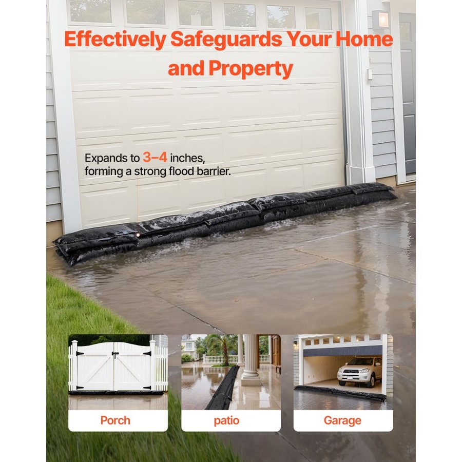 VEVOR Water Activated Flood Bags – 10-Pack, 5×0.7 ft