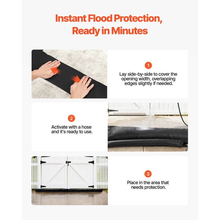 VEVOR Water Activated Flood Bags – 10-Pack, 5×0.7 ft