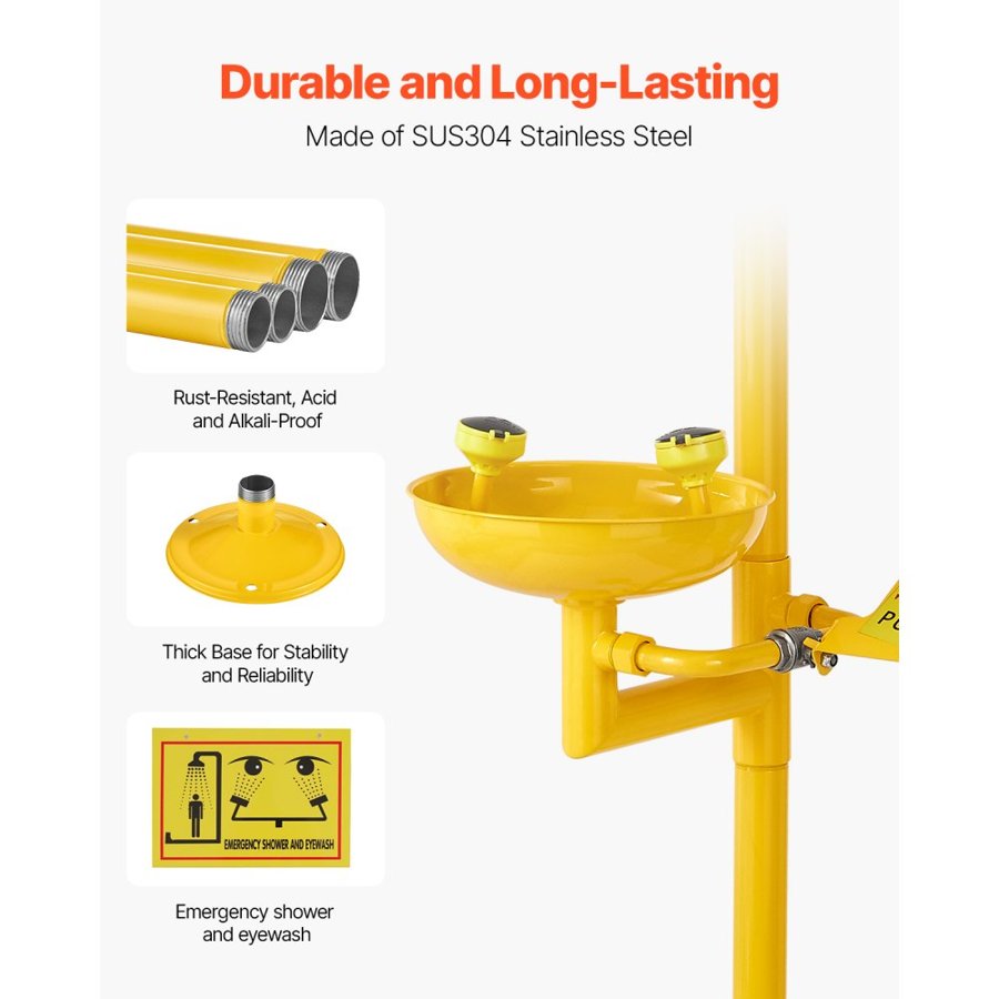 VEVOR Emergency Eyewash Station - Compatible NPT Thread Size