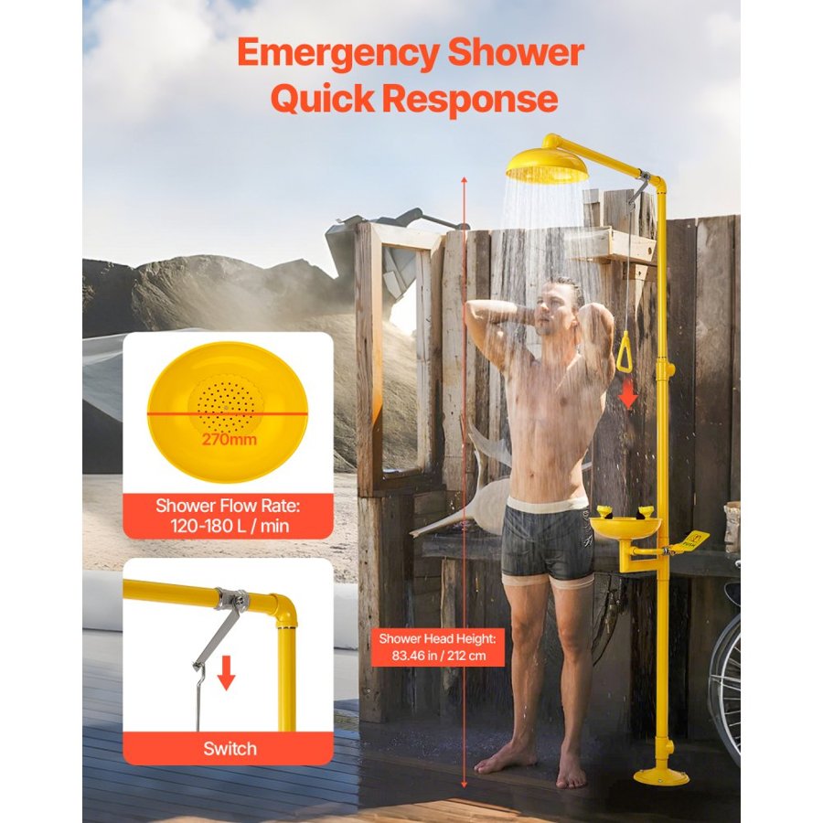 VEVOR Emergency Eyewash Station - Compatible NPT Thread Size