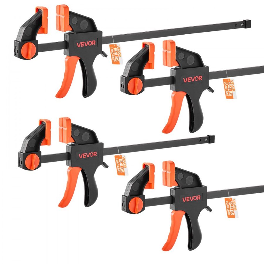 VEVOR Woodworking Spreaders – 12" & 6", 4-Pack Clamp Set