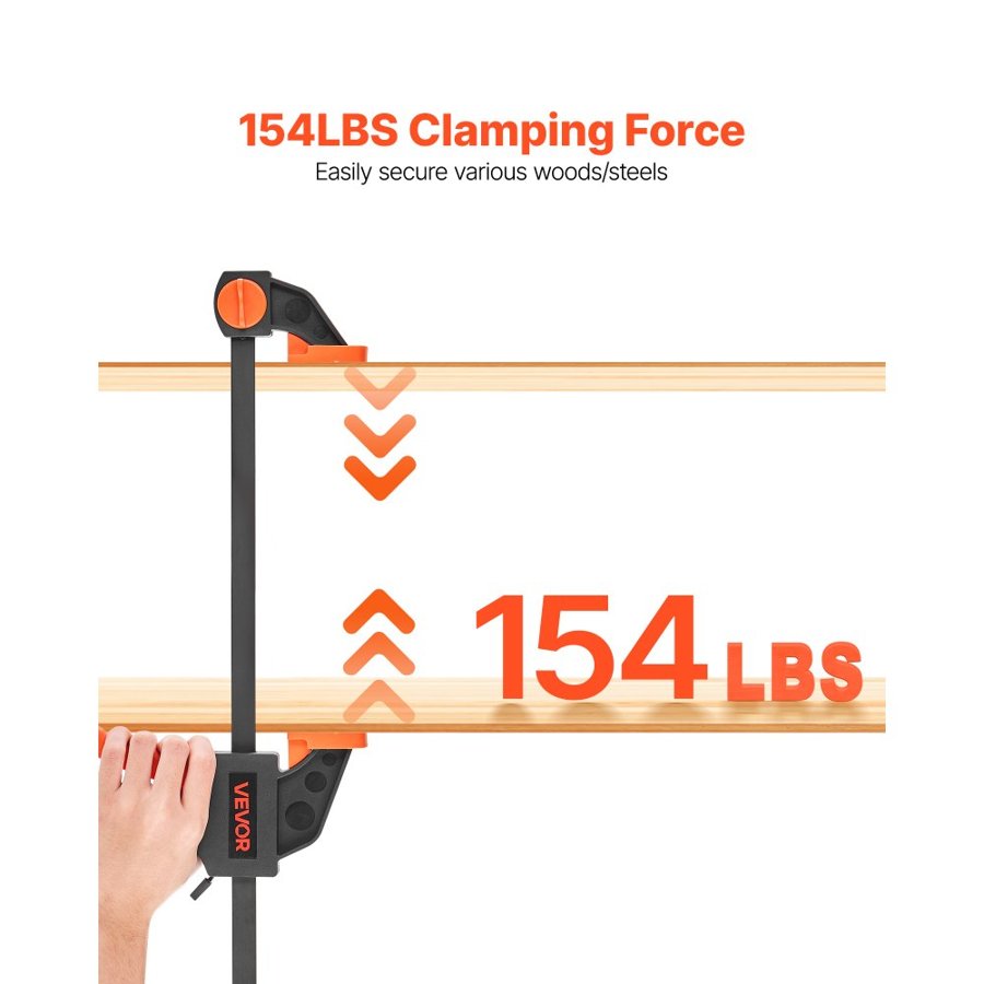 VEVOR Woodworking Spreaders – 12" & 6", 4-Pack Clamp Set