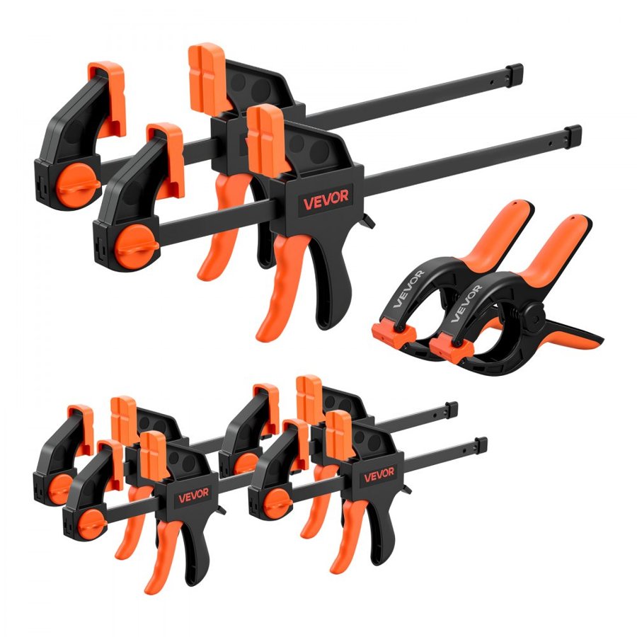 VEVOR Woodworking Bar Clamps – 8-Pack, 15.24/30.48 cm, 70 kg