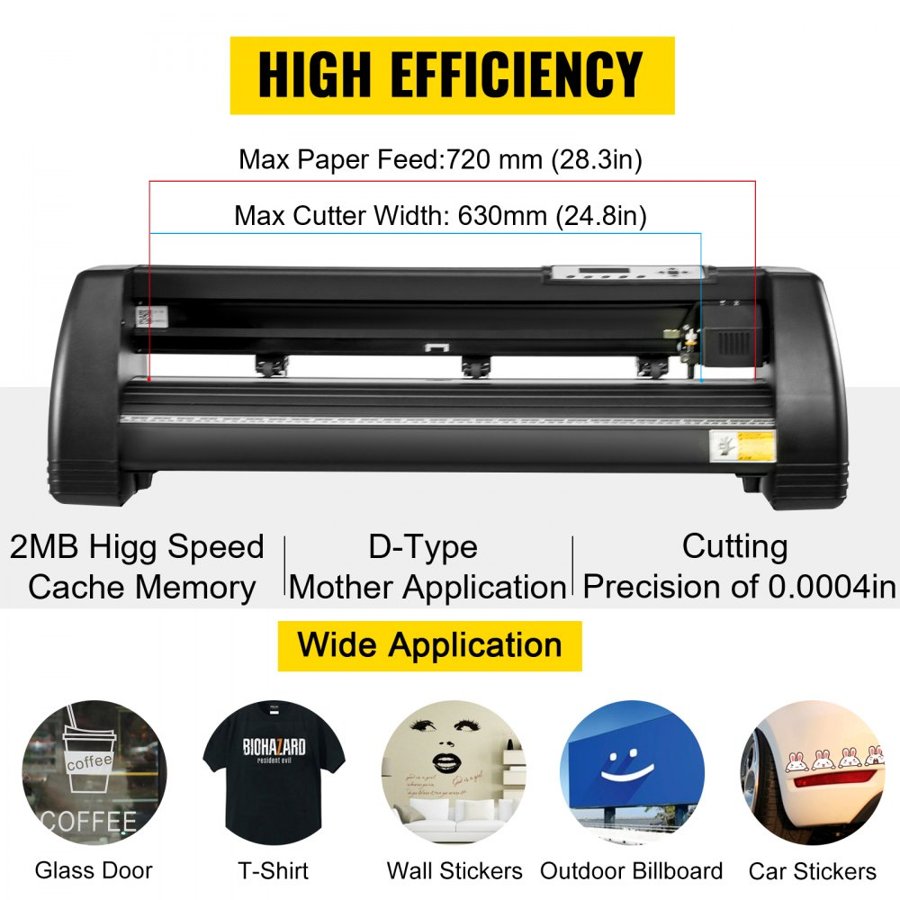 VEVOR 5 In 1 Heat Press 30.5 x 38.1 cm Vinyl Cutter Plotter 71.1 cm Software Sublimation