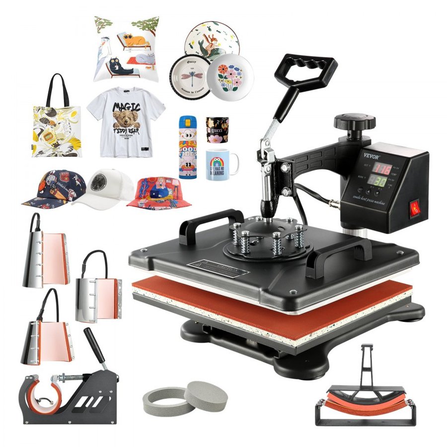 VEVOR 8-in-1 Digital Heat Press Machine – Versatile Transfer