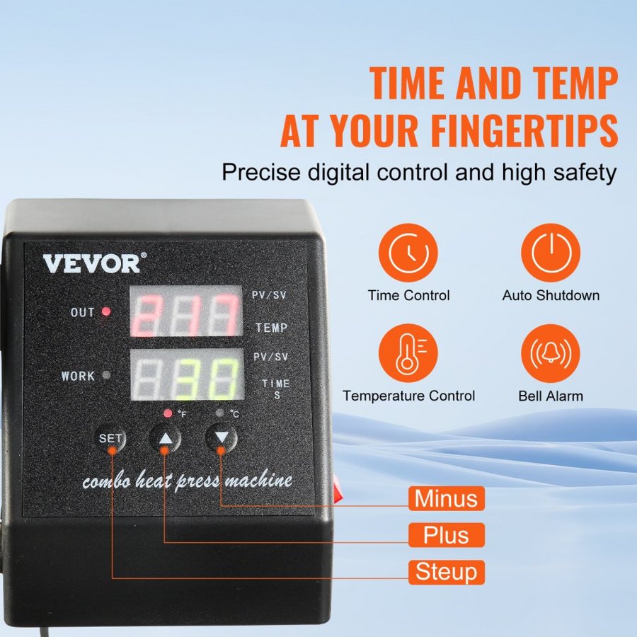 VEVOR 8-in-1 Digital Heat Press Machine – Versatile Transfer