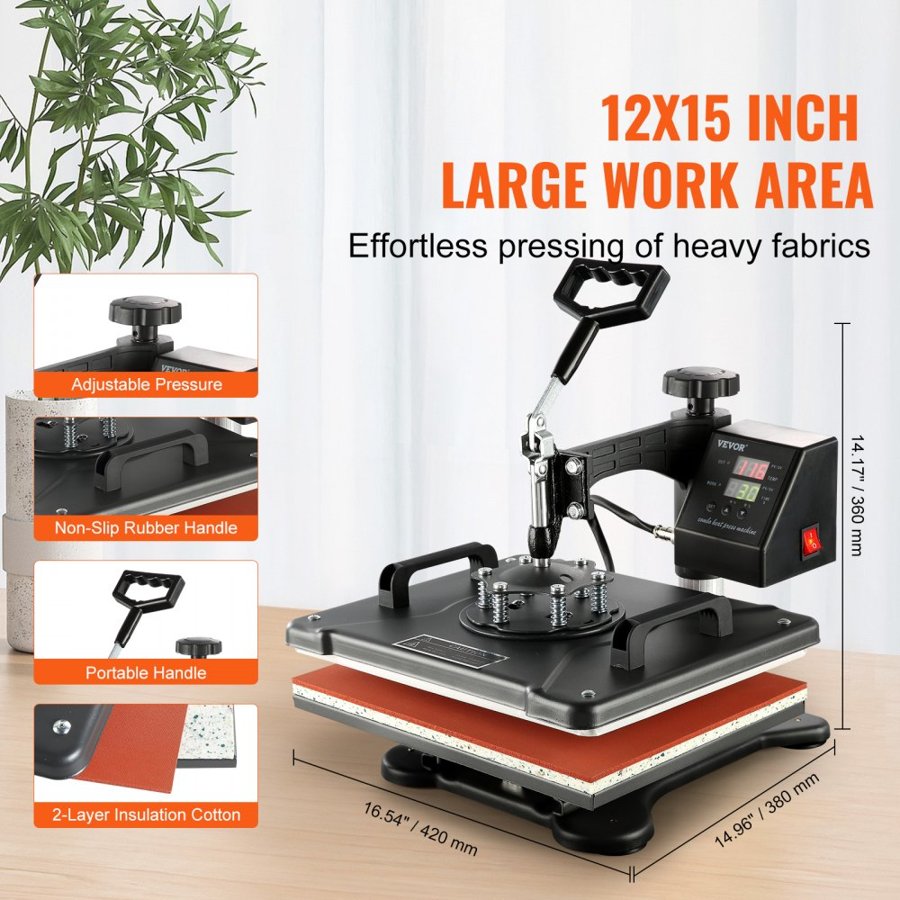 VEVOR 8-in-1 Digital Heat Press Machine – Versatile Transfer