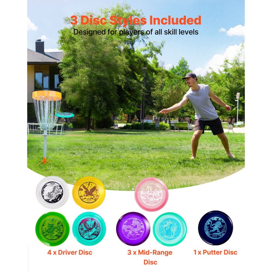 VEVOR Frisbee Golf Starter Pack – 8 Discs with Putter